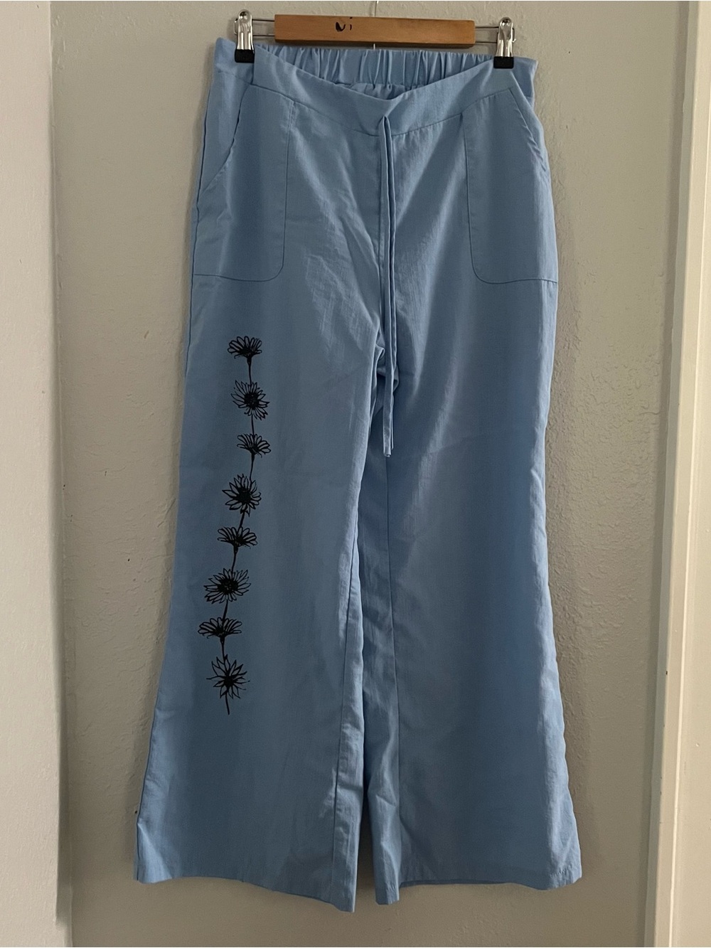 SHEIN LUNE Relaxed Wide Leg Casual Floral Print Lounge Summer Vacation Pants L - Picture 2 of 8